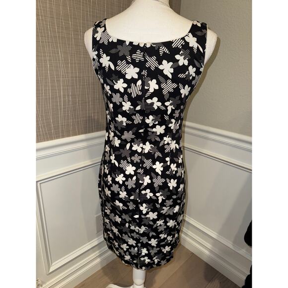 Amanda Smith Black & White Cotton Floral Dress Size 6P | SHIPS OUT IN 1 DAY - Picture 4 of 5